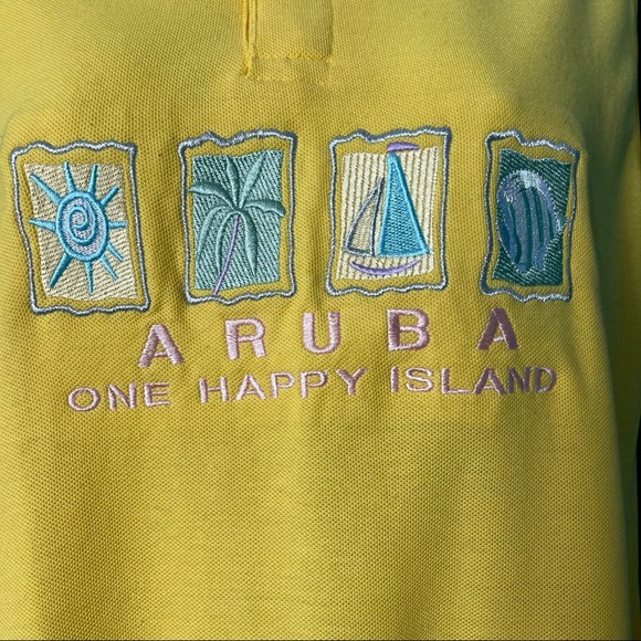 Aruba One Happy Island Yellow Midi Dress, size XL - Picture 2 of 4